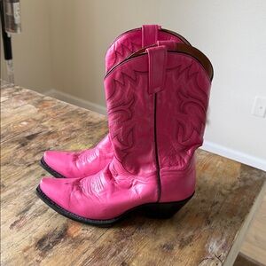 Dan Post Fuchsia Leather Western Boots